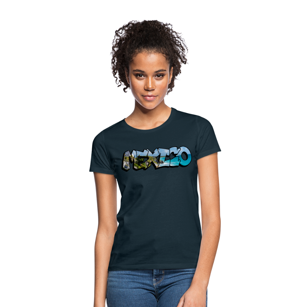 T-Shirt Ladies Mexico Graffiti "Riviera" - Navy