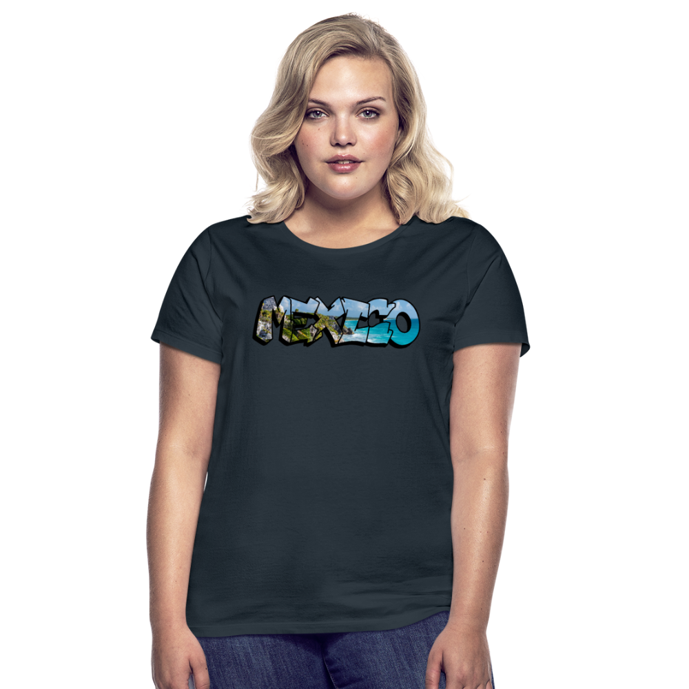 T-Shirt Ladies Mexico Graffiti "Riviera" - Navy