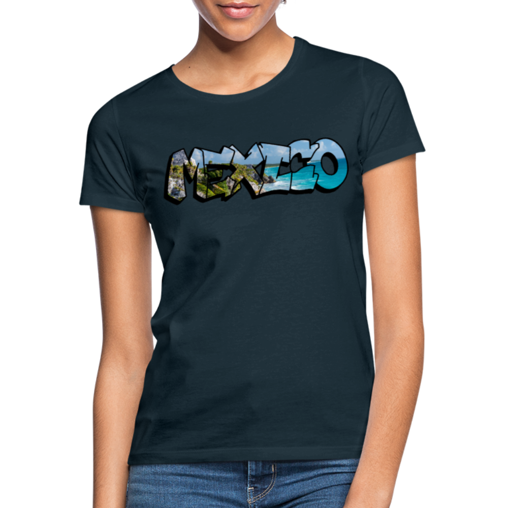 T-Shirt Ladies Mexico Graffiti "Riviera" - Navy