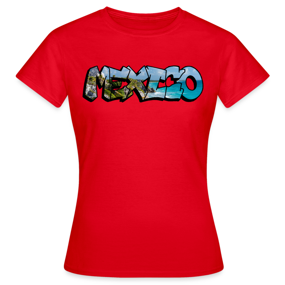 T-Shirt Ladies Mexico Graffiti "Riviera" - Rot