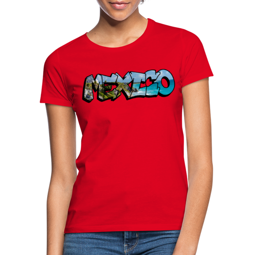 T-Shirt Ladies Mexico Graffiti "Riviera" - Rot
