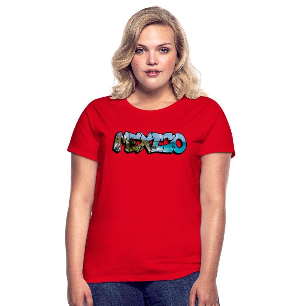 T-Shirt Ladies Mexico Graffiti "Riviera" - Rot