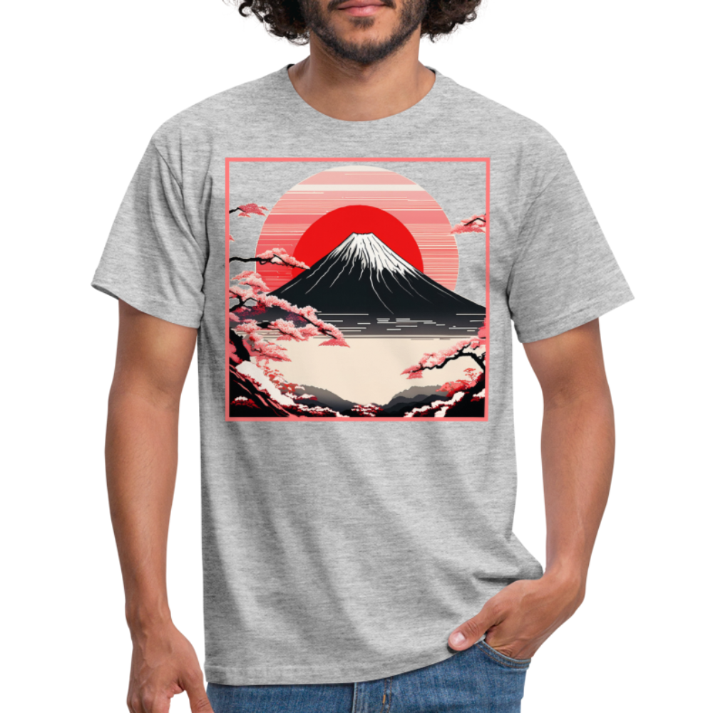 T-Shirt Japan "Fuji" - Grau meliert