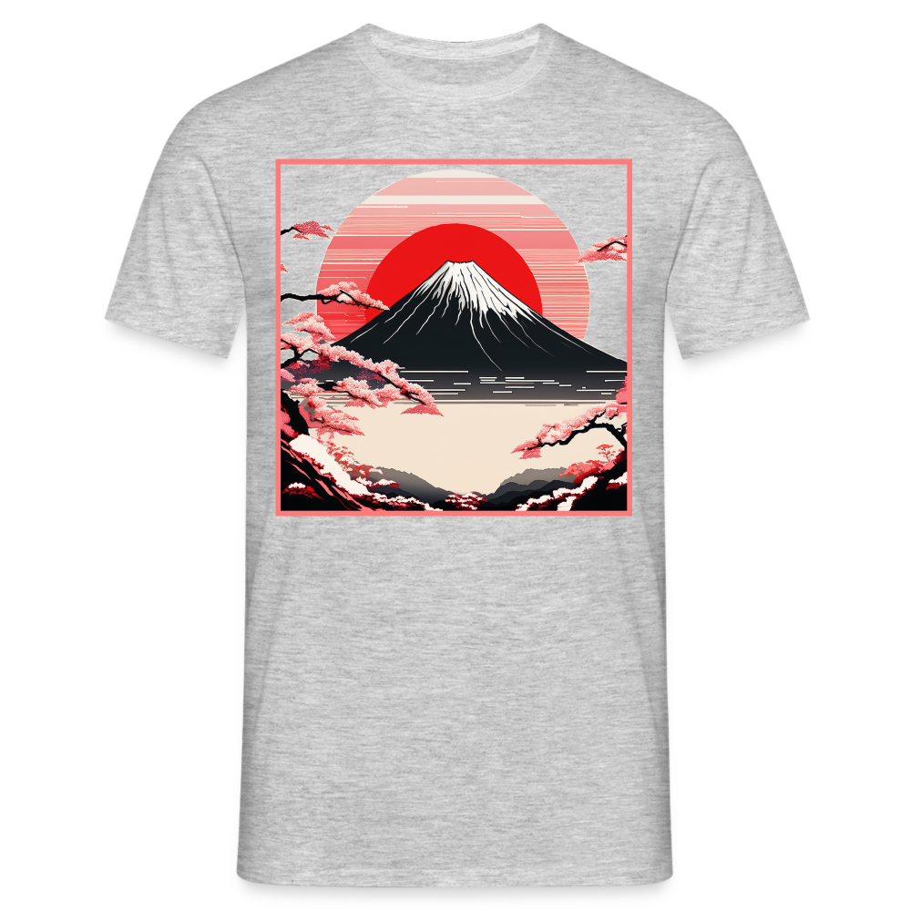 T-Shirt Japan "Fuji" - Grau meliert