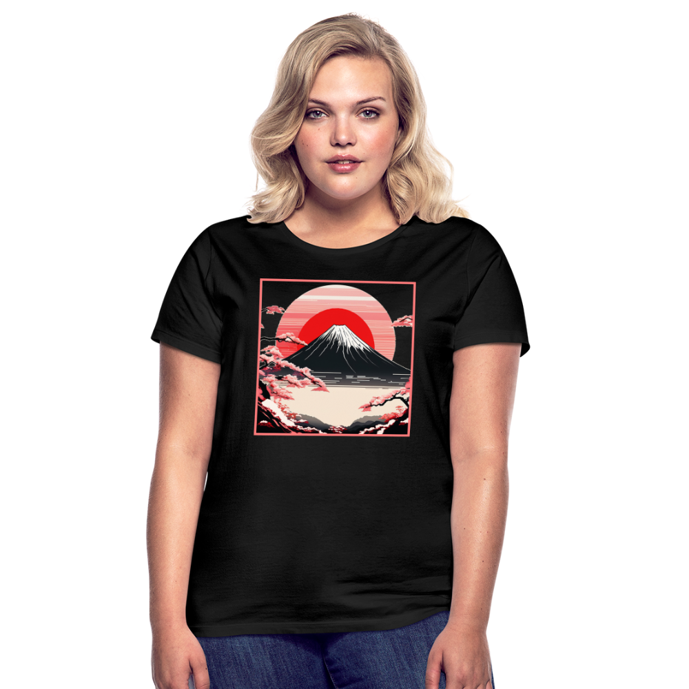 T-Shirt Ladies Japan "Fuji" - Schwarz