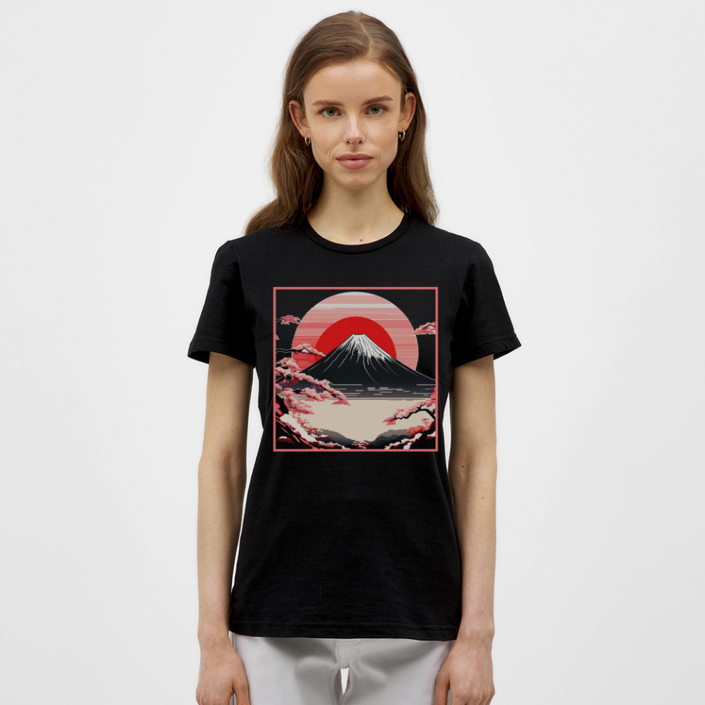T-Shirt Ladies Japan "Fuji" - Schwarz