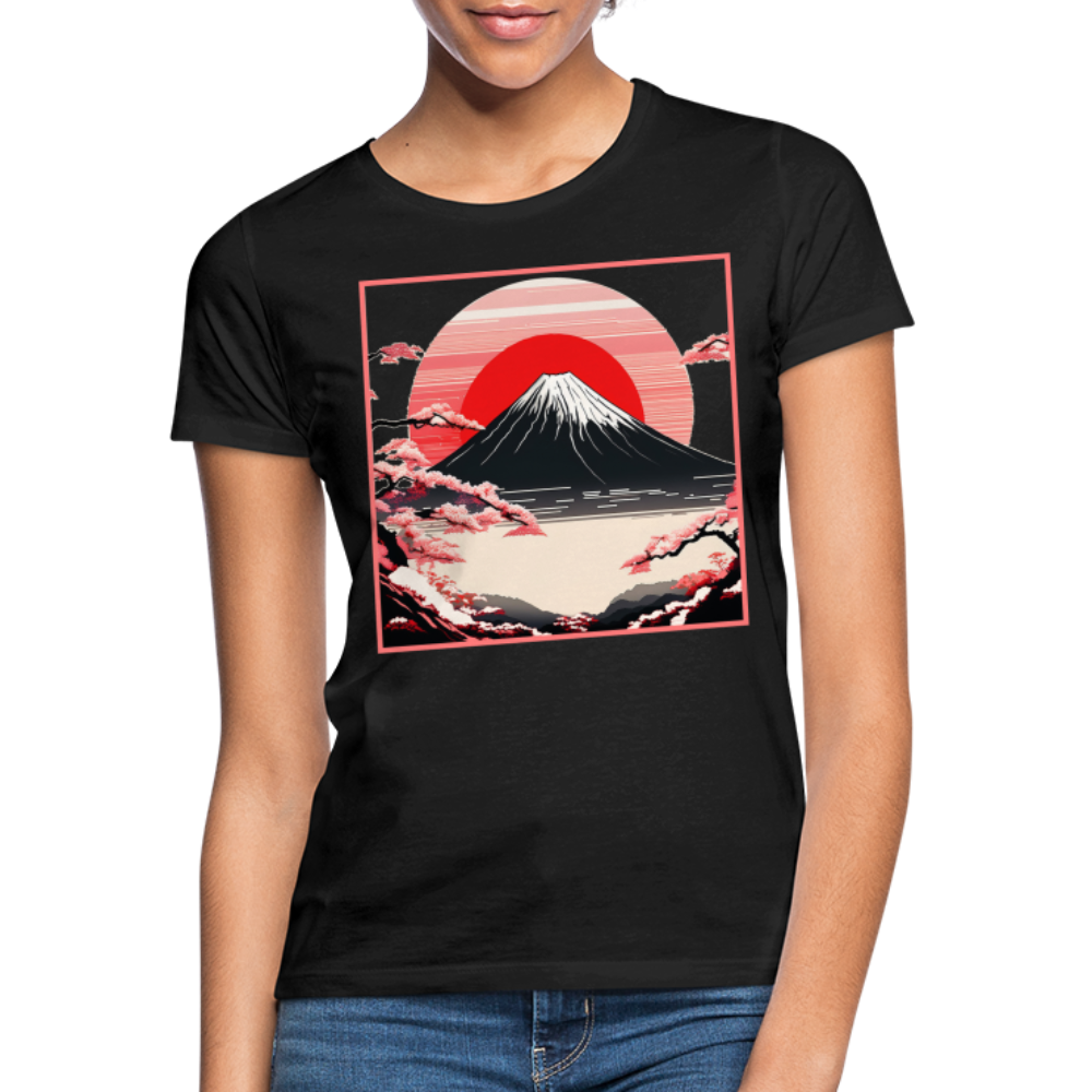 T-Shirt Ladies Japan "Fuji" - Schwarz