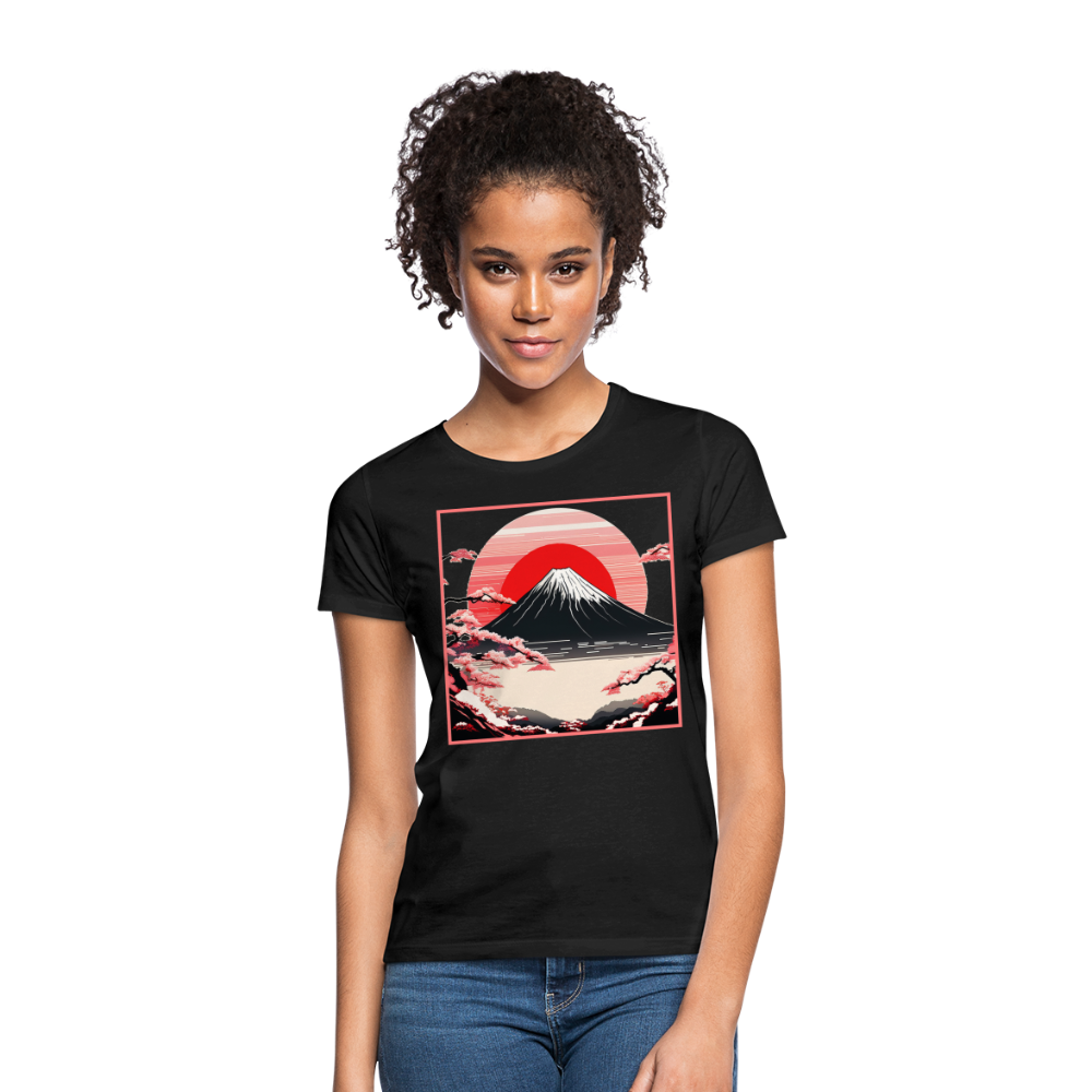 T-Shirt Ladies Japan "Fuji" - Schwarz