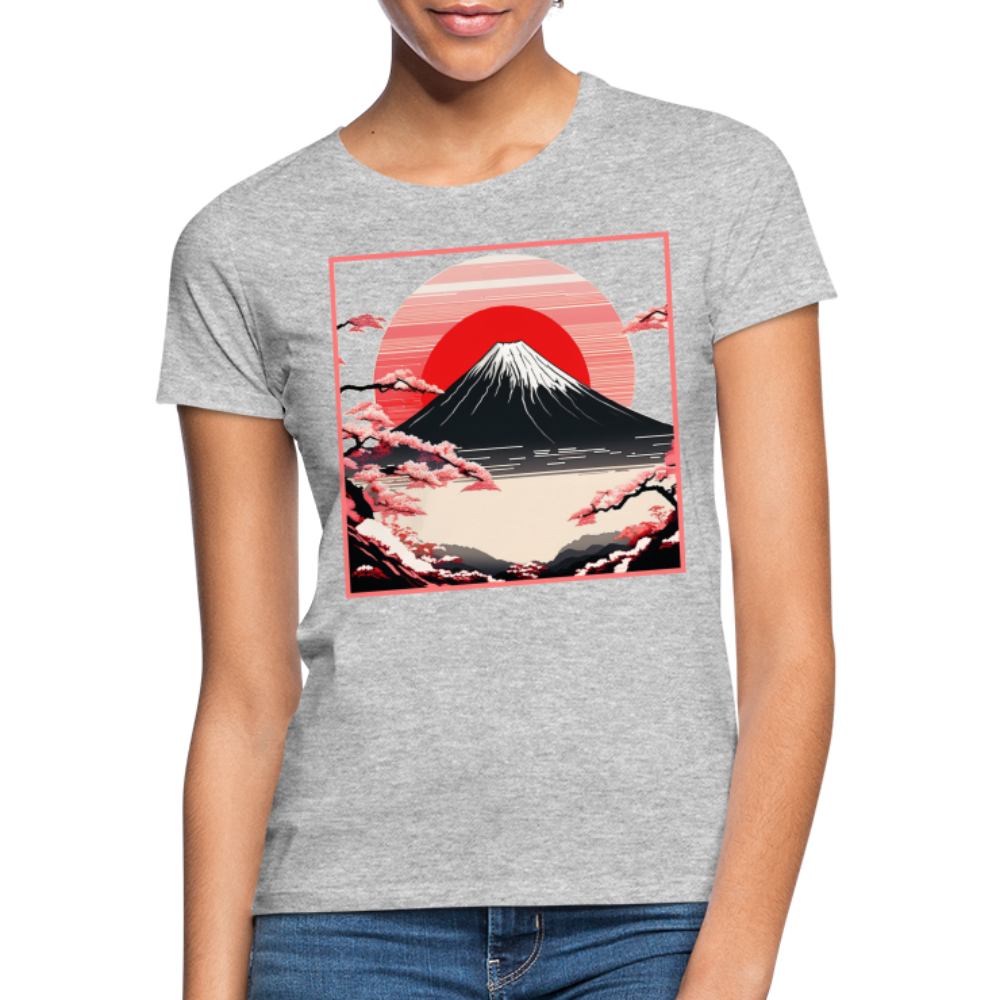 T-Shirt Ladies Japan "Fuji" - Grau meliert