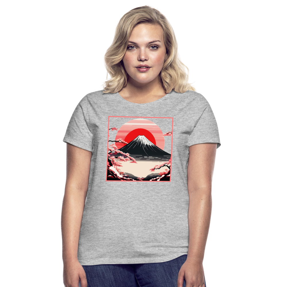 T-Shirt Ladies Japan "Fuji" - Grau meliert