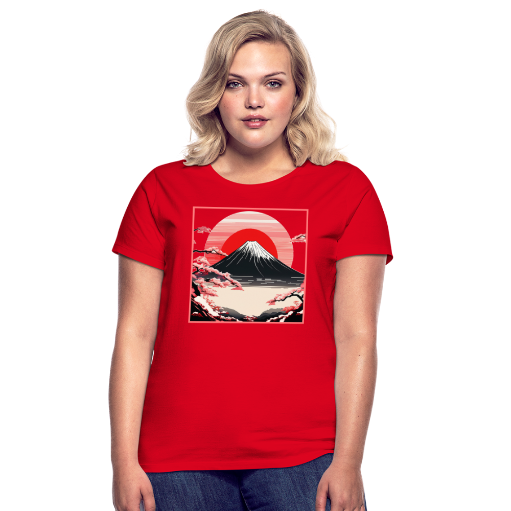 T-Shirt Ladies Japan "Fuji" - Rot