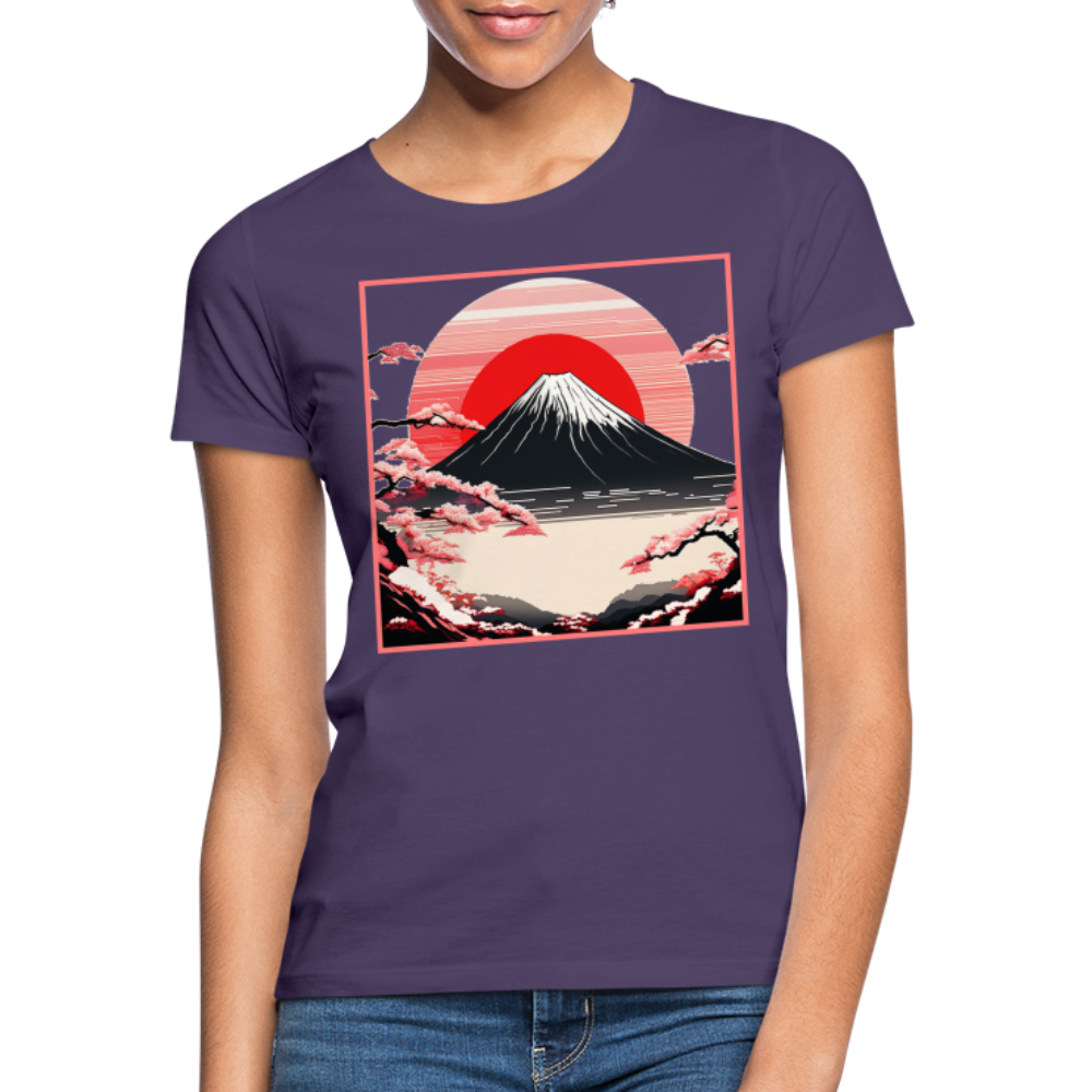 T-Shirt Ladies Japan "Fuji" - Dunkellila