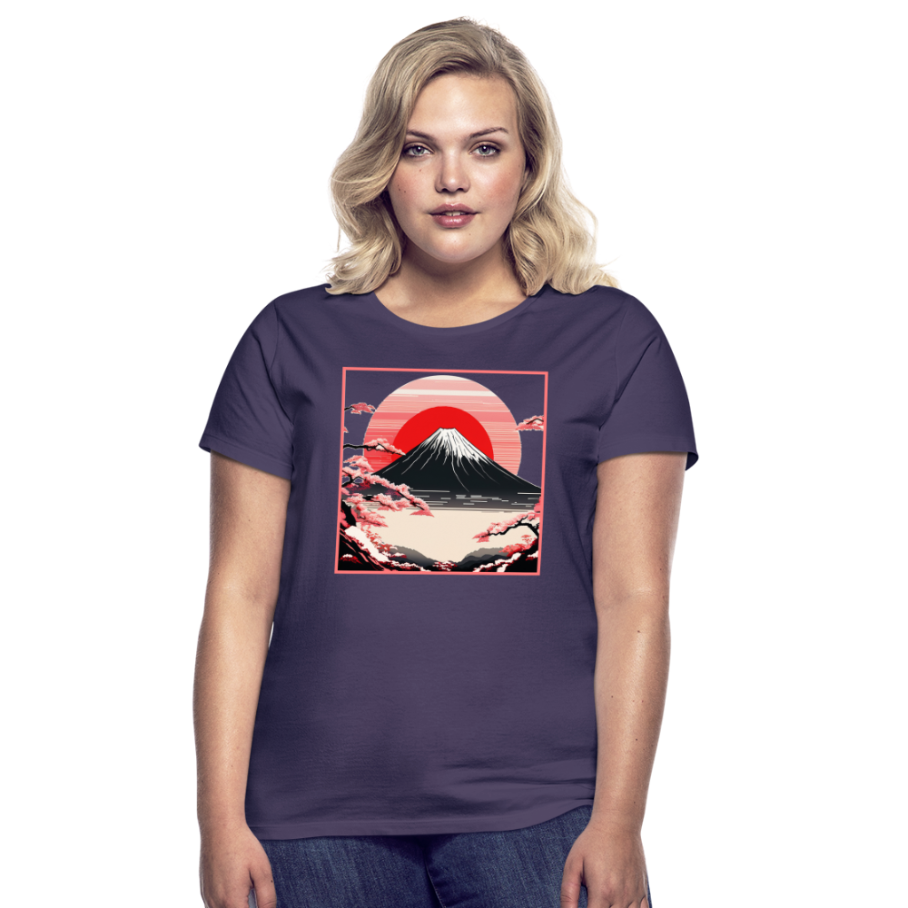 T-Shirt Ladies Japan "Fuji" - Dunkellila