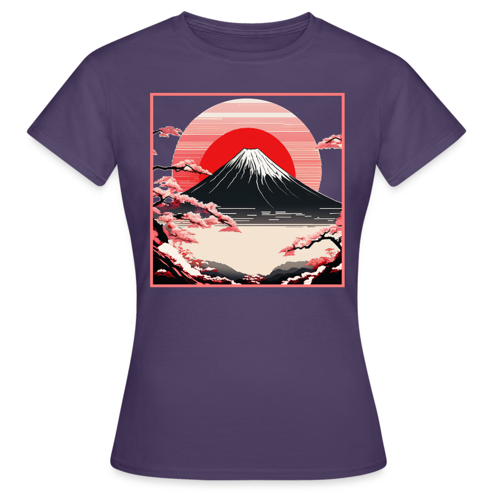 T-Shirt Ladies Japan "Fuji" - Dunkellila