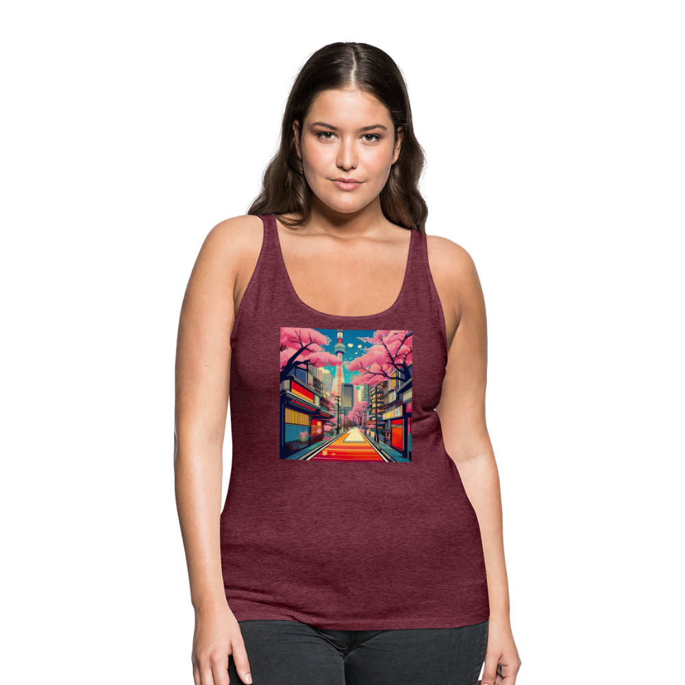 Tanktop Ladies Japan "Tokyo" - Bordeauxrot meliert