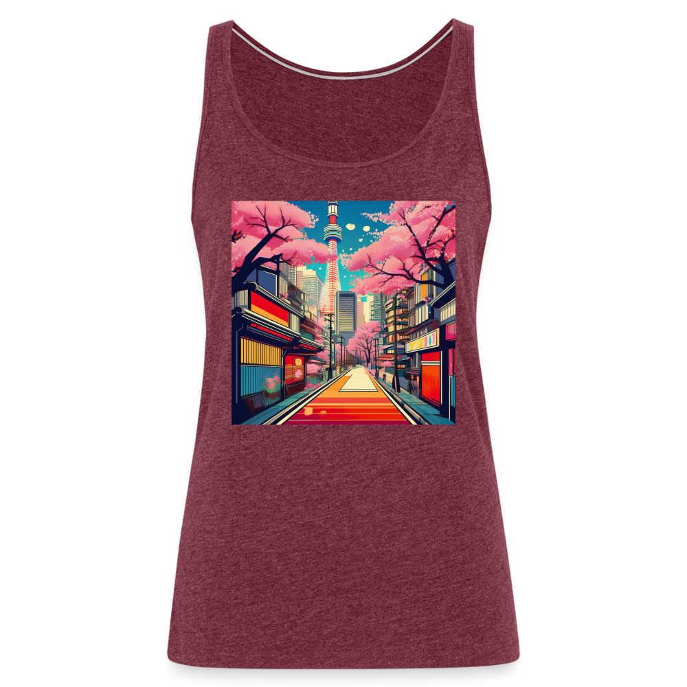 Tanktop Ladies Japan "Tokyo" - Bordeauxrot meliert