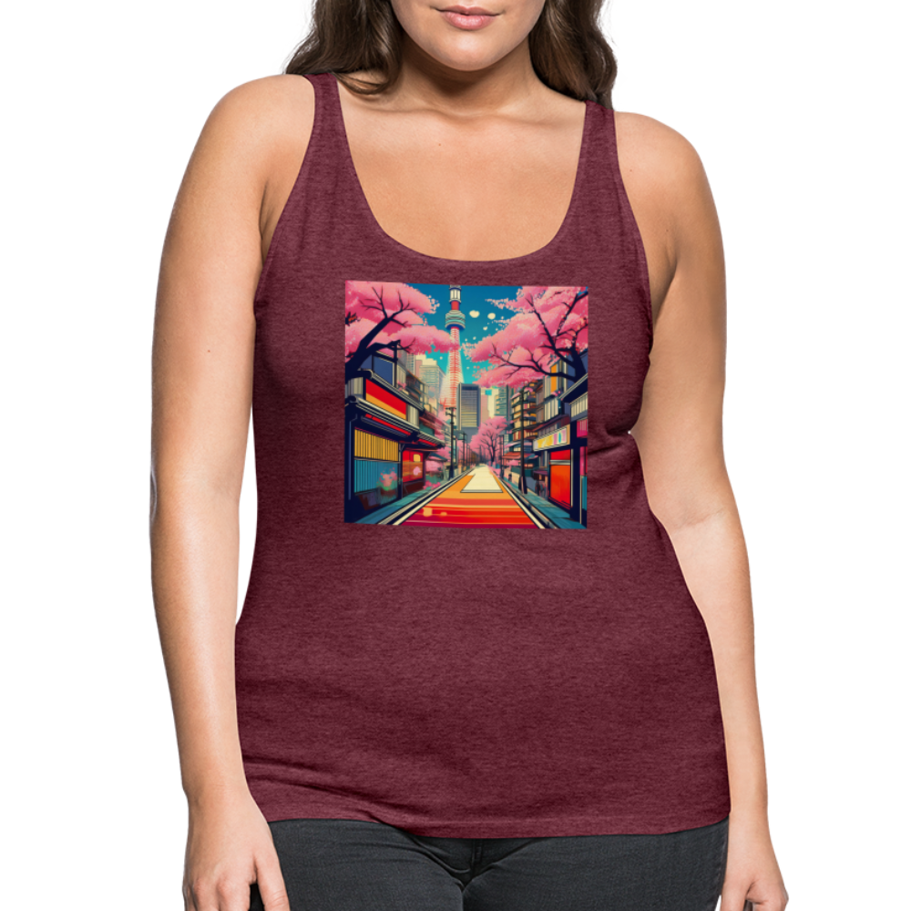Tanktop Ladies Japan "Tokyo" - Bordeauxrot meliert