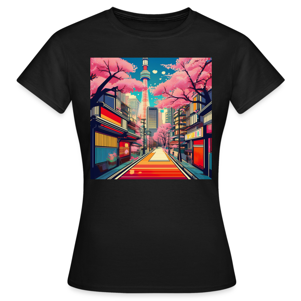 T-Shirt Ladies Japan "Fuji" - Schwarz