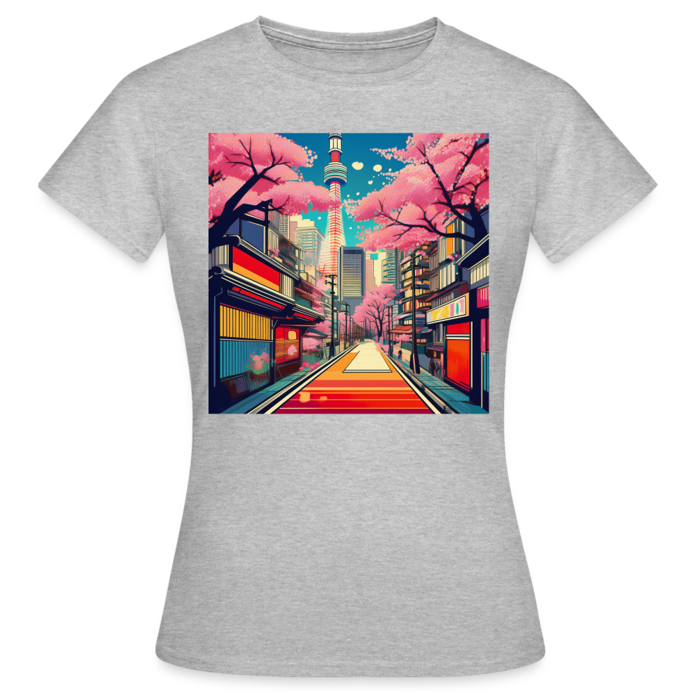 T-Shirt Ladies Japan "Fuji" - Grau meliert