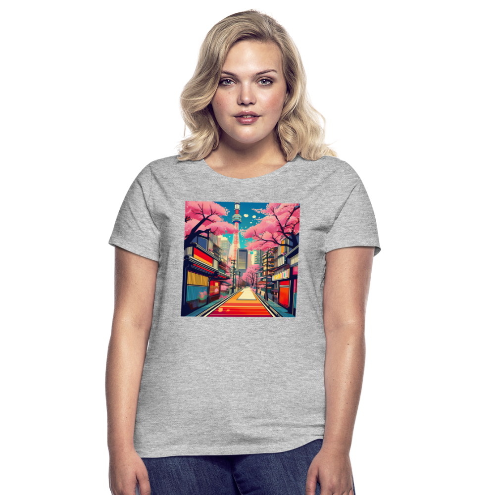 T-Shirt Ladies Japan "Fuji" - Grau meliert
