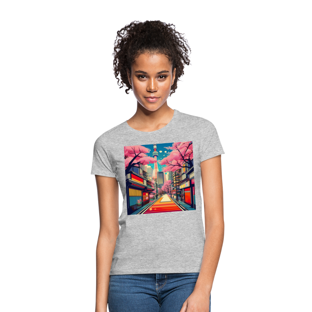 T-Shirt Ladies Japan "Fuji" - Grau meliert
