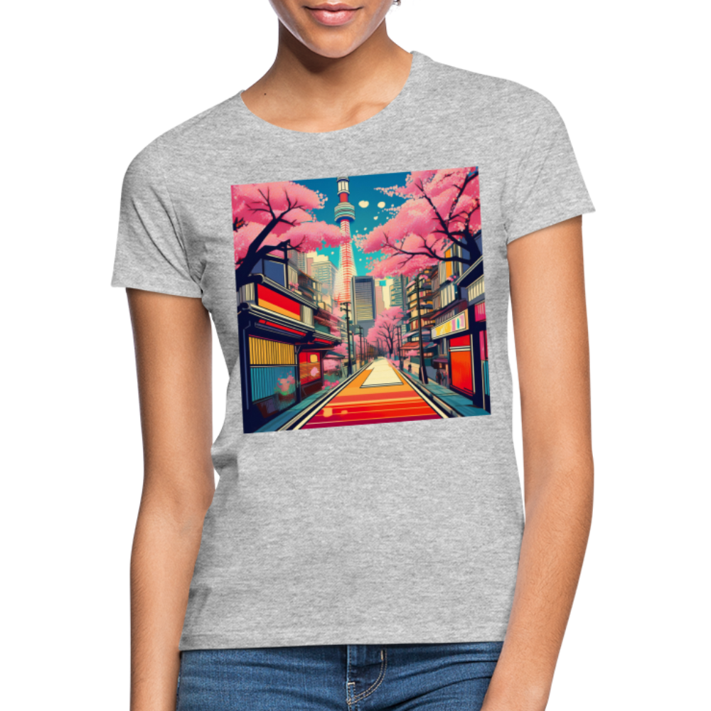 T-Shirt Ladies Japan "Fuji" - Grau meliert