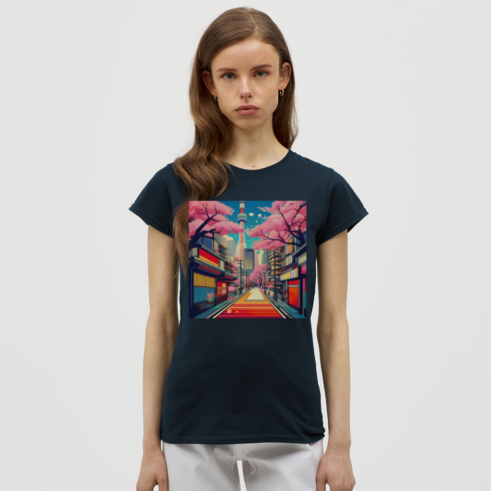 T-Shirt Ladies Japan "Fuji" - Navy