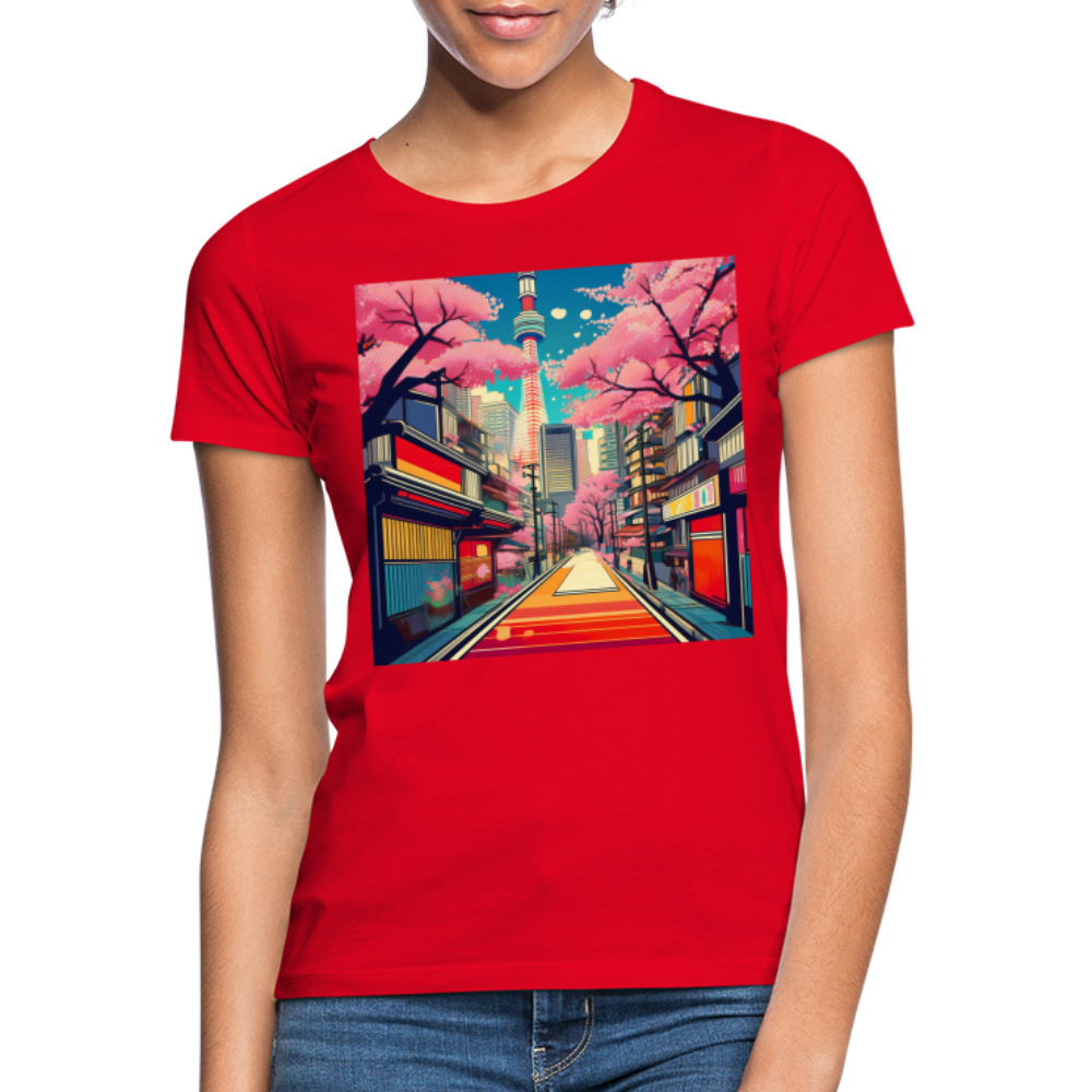 T-Shirt Ladies Japan "Fuji" - Rot