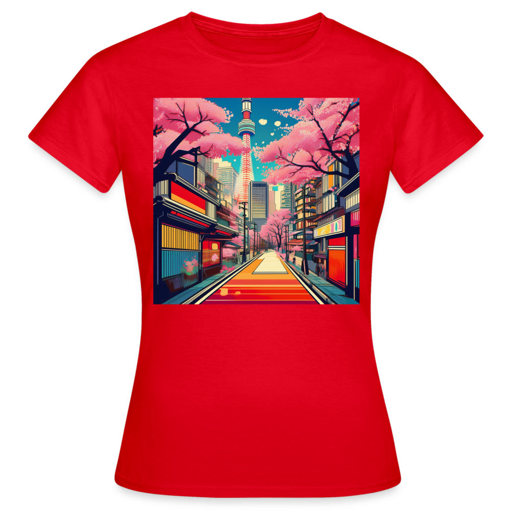T-Shirt Ladies Japan "Fuji" - Rot