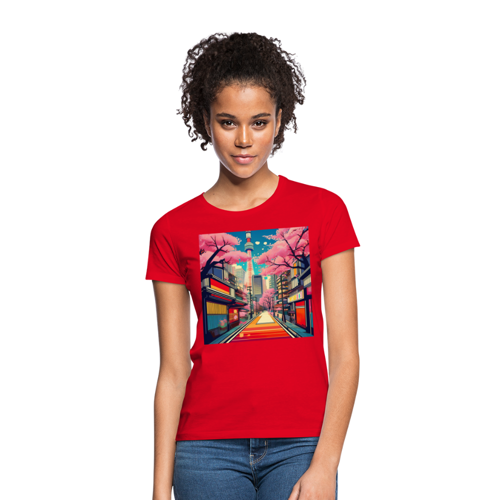 T-Shirt Ladies Japan "Fuji" - Rot