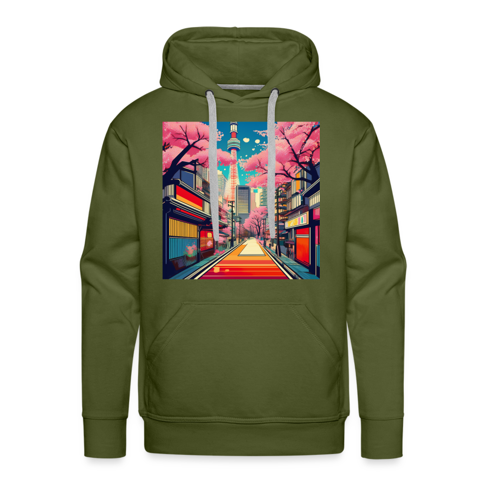 Hoodie Japan "Tokyo" - Olivgrün