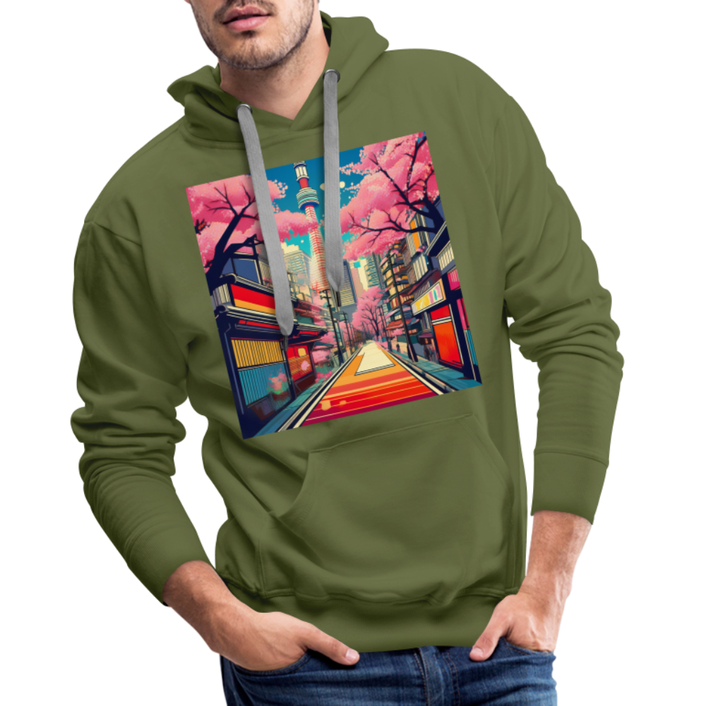 Hoodie Japan "Tokyo" - Olivgrün