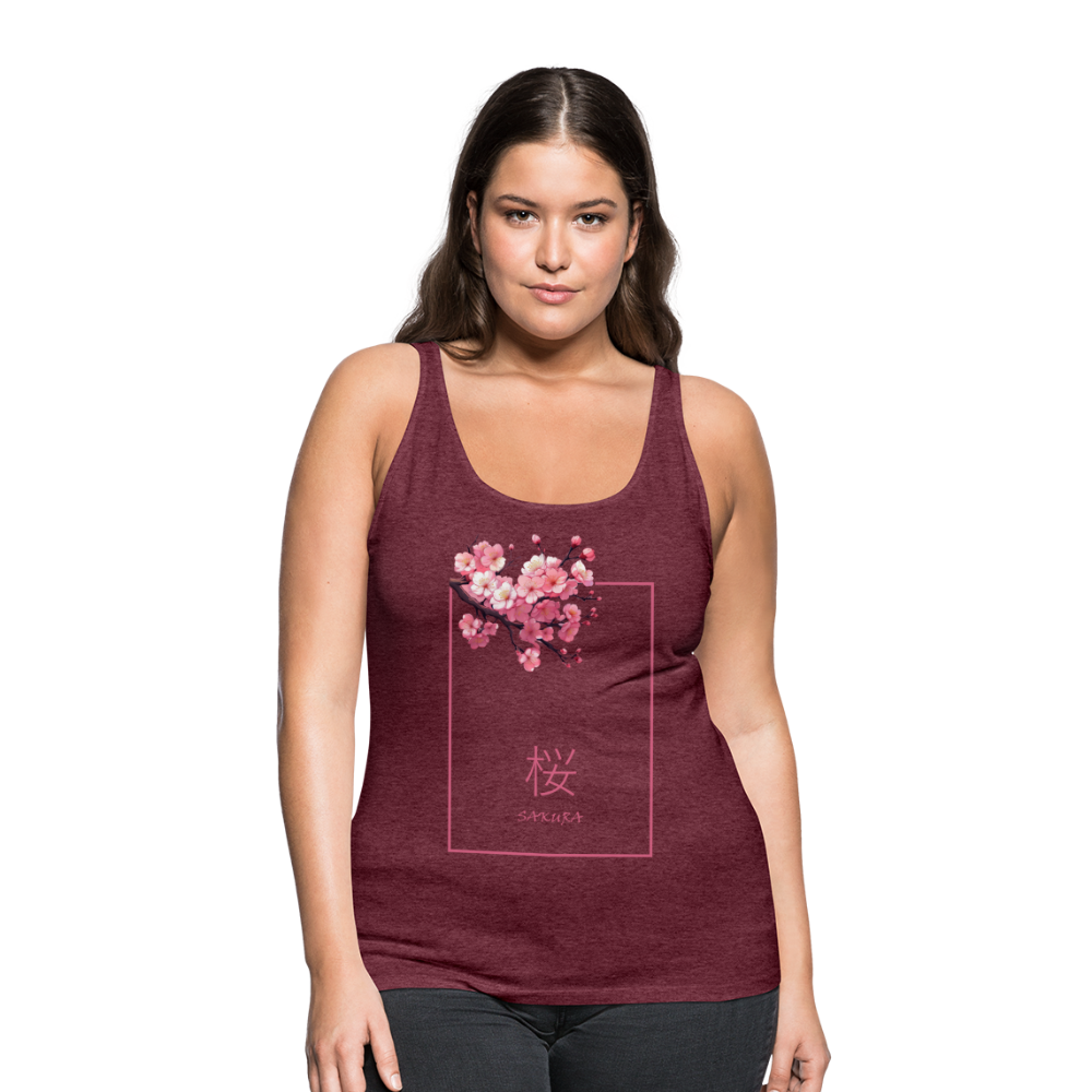 Tanktop Ladies Japan "Sakura" - Bordeauxrot meliert