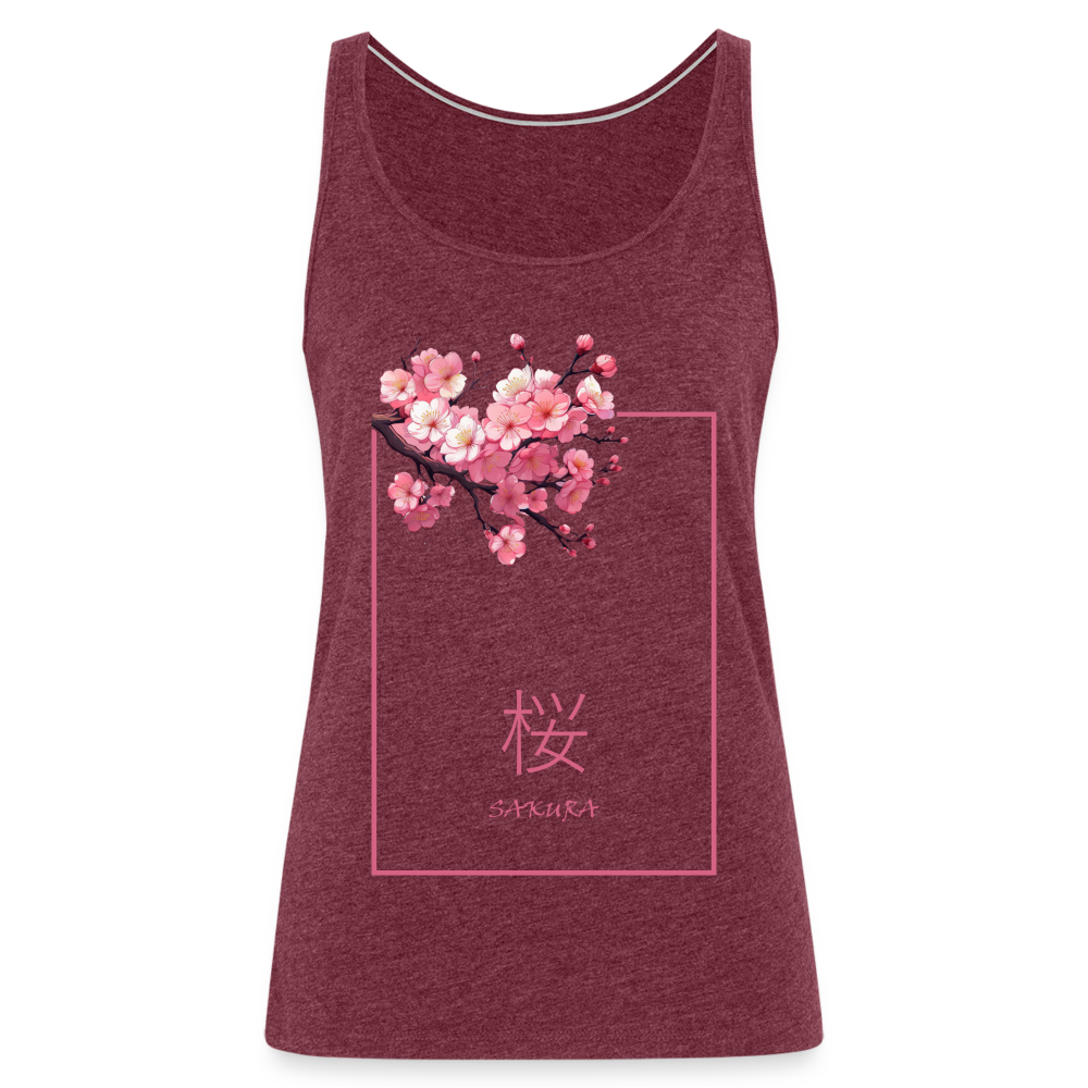 Tanktop Ladies Japan "Sakura" - Bordeauxrot meliert