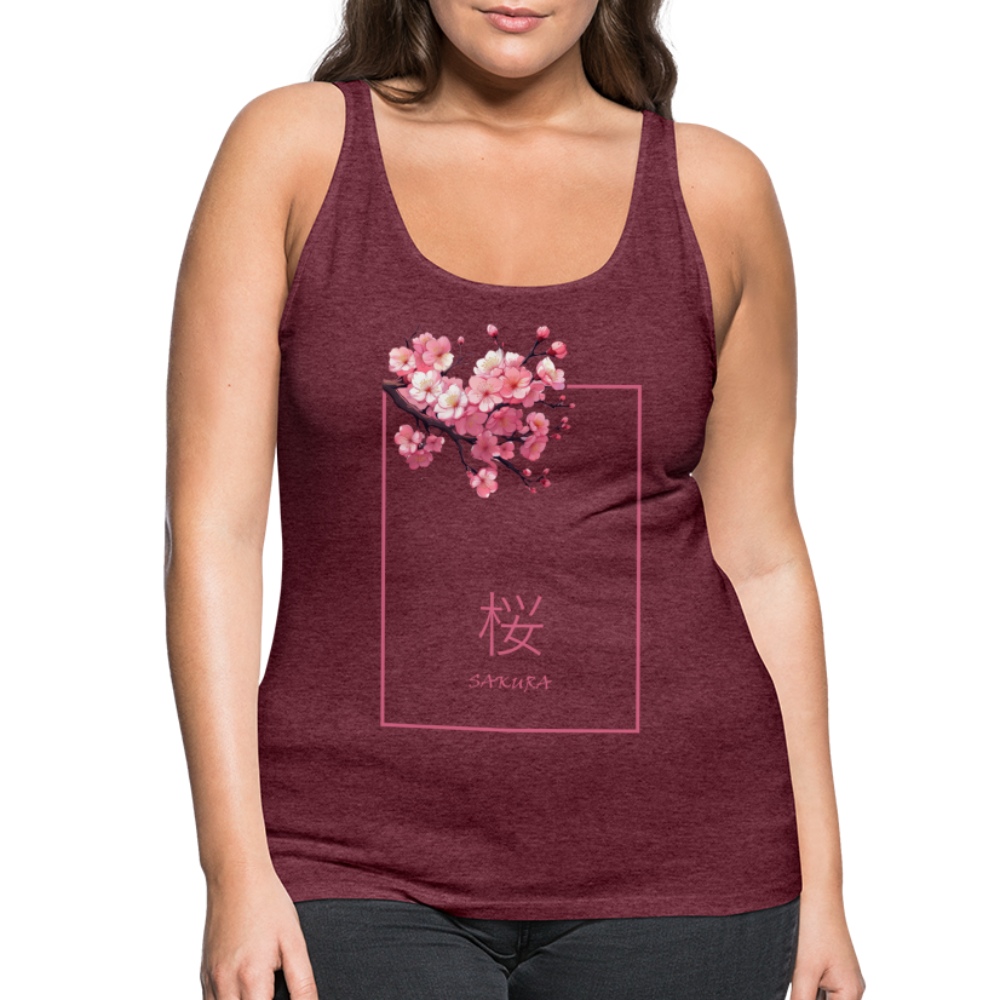 Tanktop Ladies Japan "Sakura" - Bordeauxrot meliert