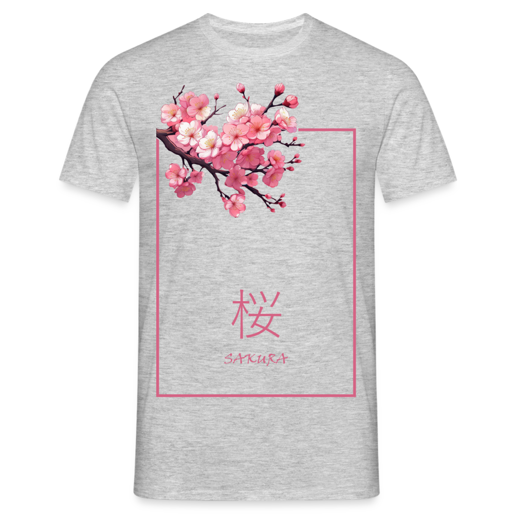 T-Shirt Japan "Sakura" - Grau meliert