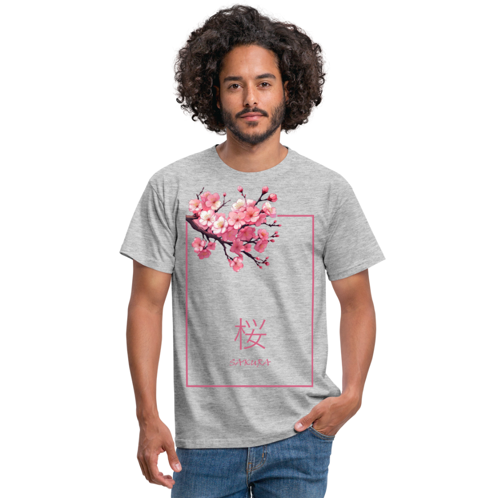 T-Shirt Japan "Sakura" - Grau meliert