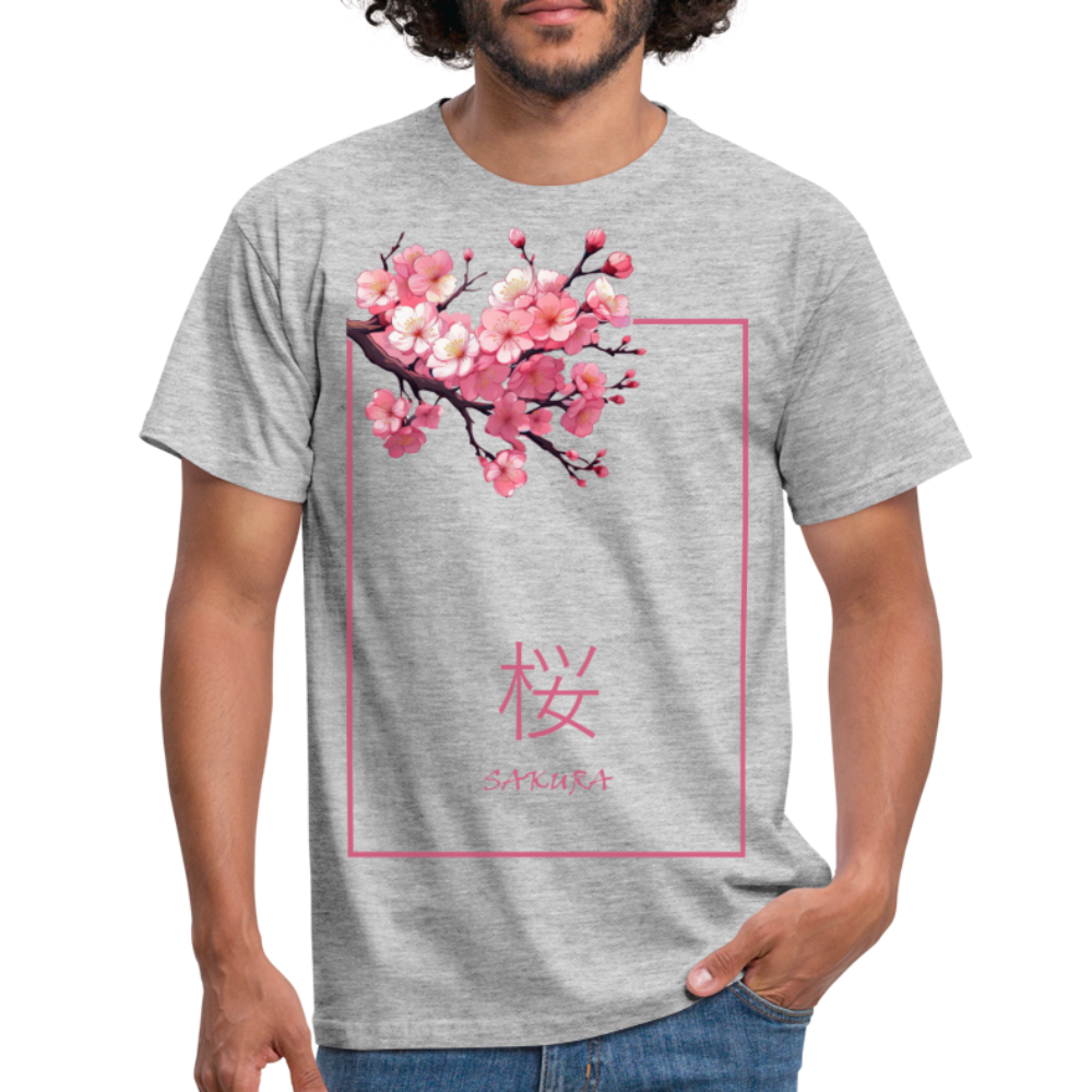 T-Shirt Japan "Sakura" - Grau meliert
