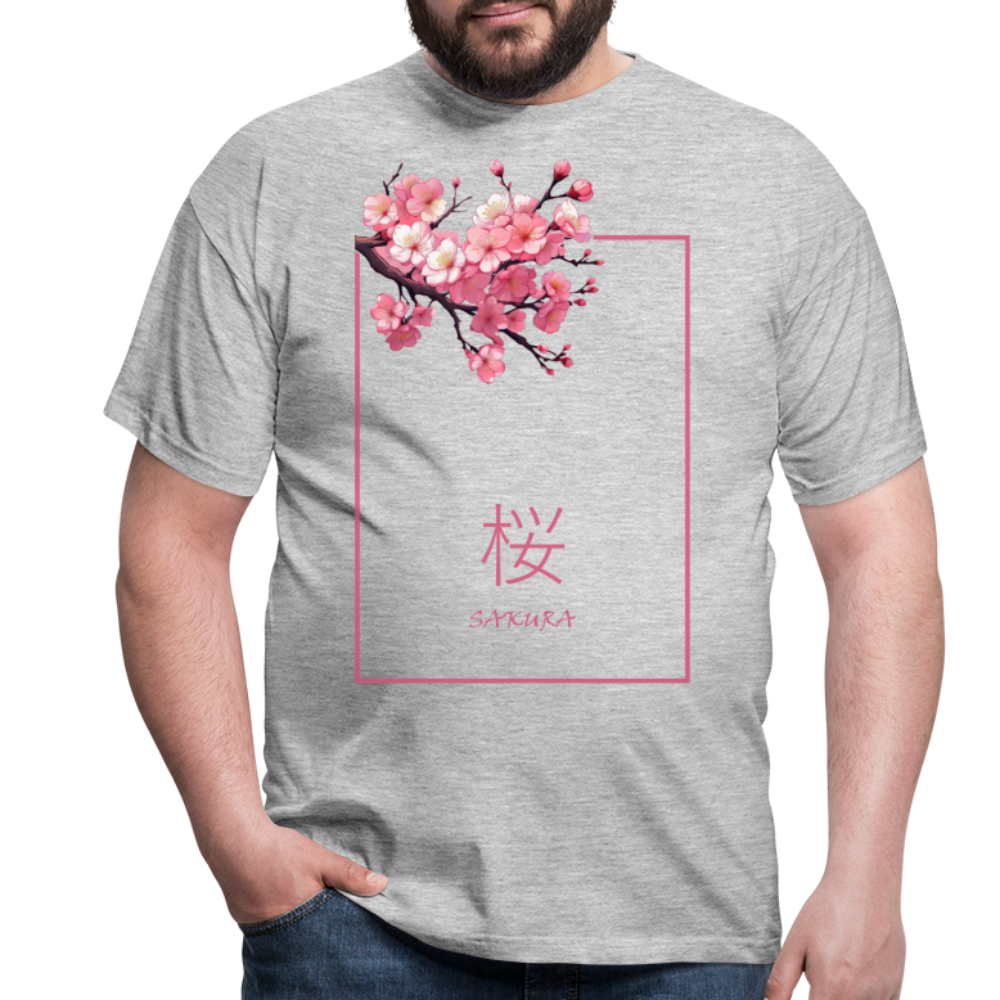 T-Shirt Japan "Sakura" - Grau meliert