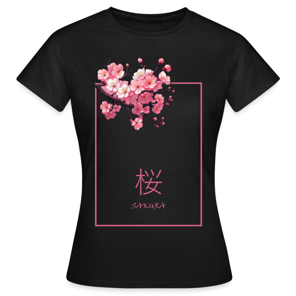 T-Shirt Ladies Japan "Sakura" - Schwarz