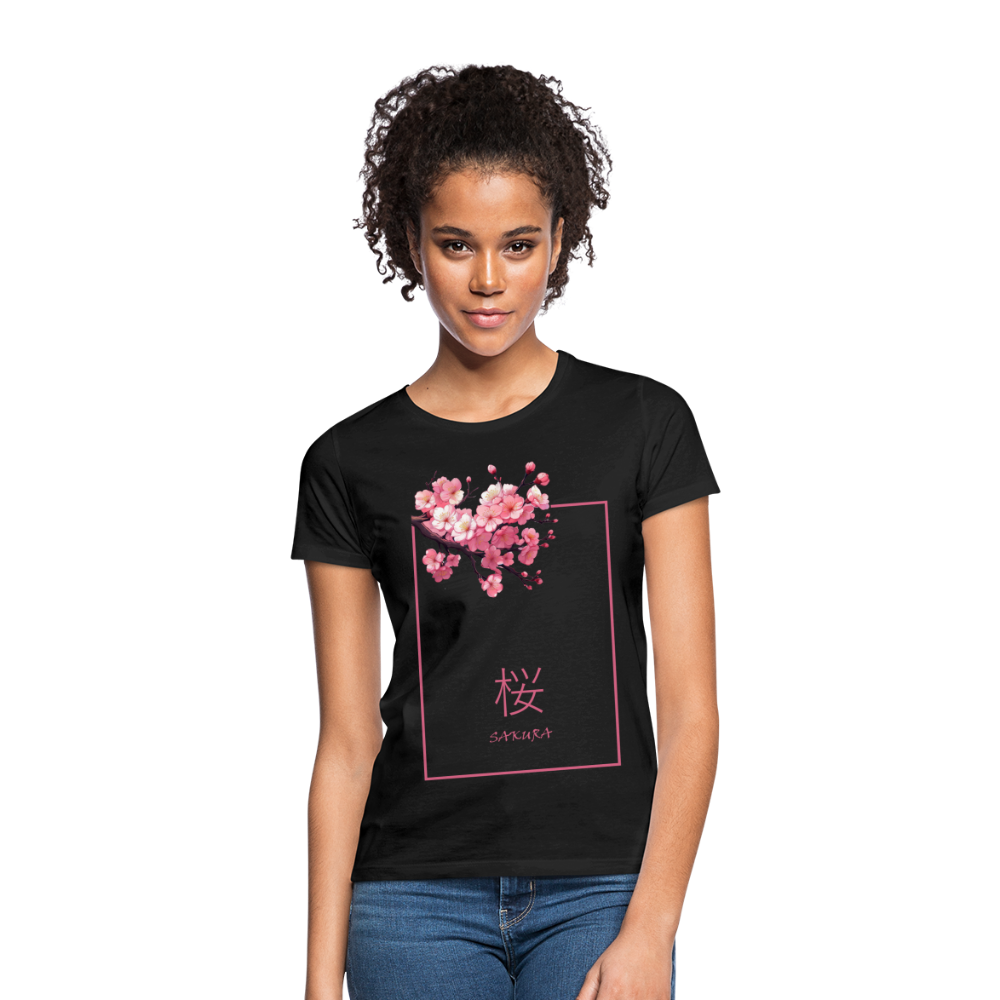 T-Shirt Ladies Japan "Sakura" - Schwarz