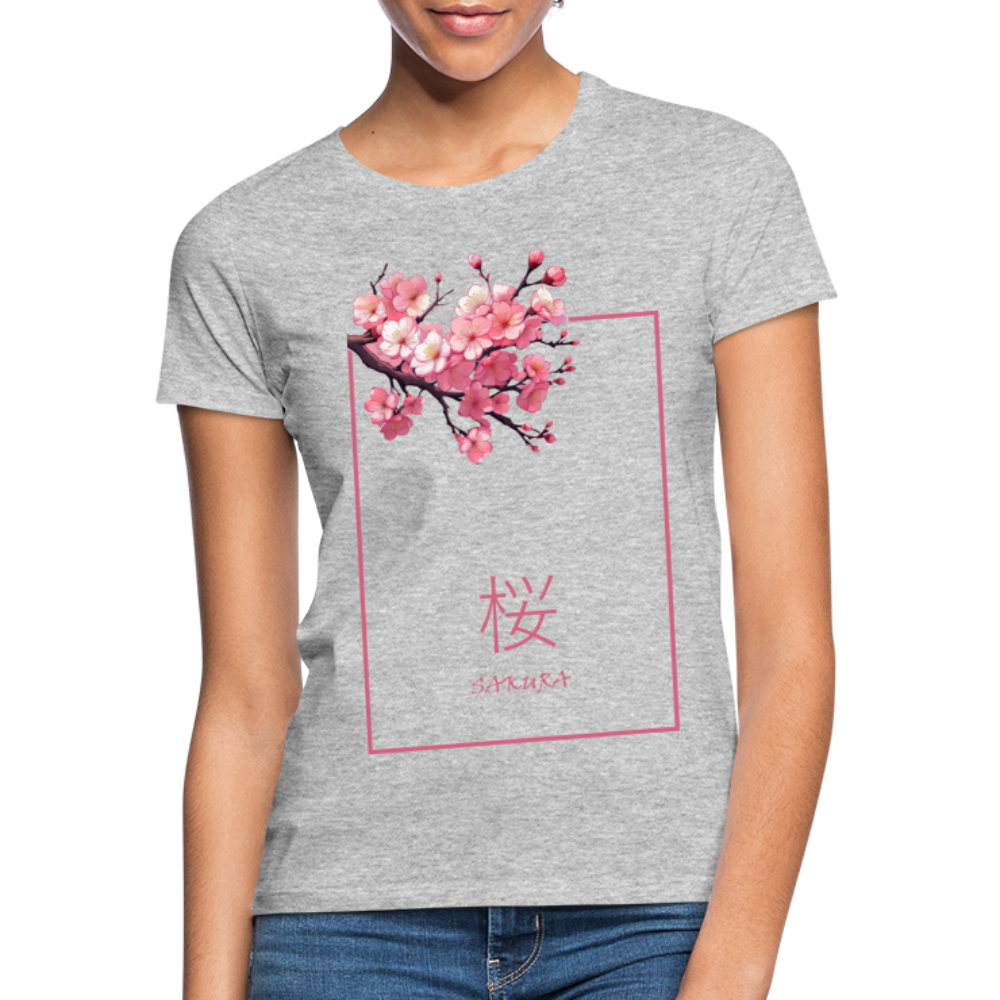 T-Shirt Ladies Japan "Sakura" - Grau meliert