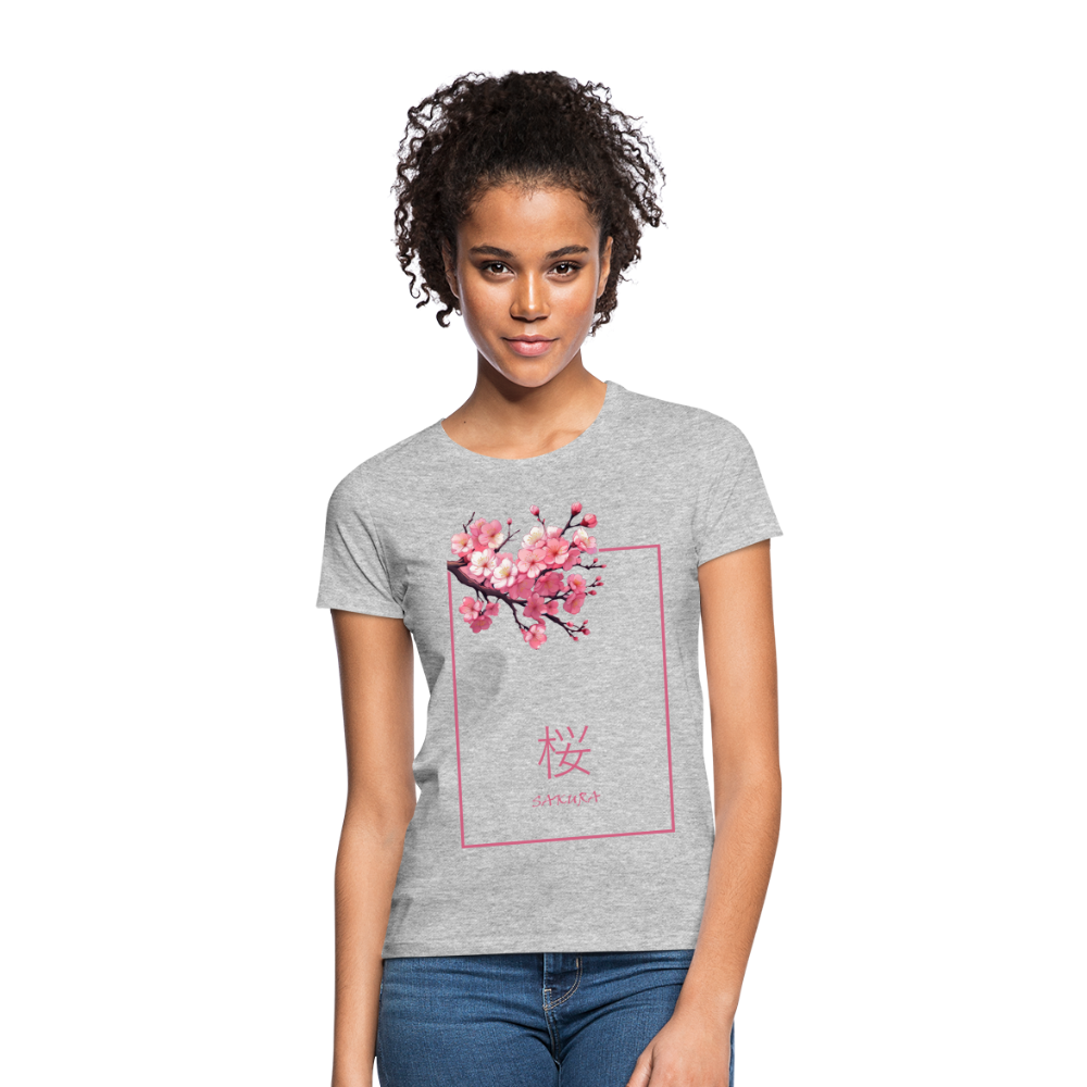 T-Shirt Ladies Japan "Sakura" - Grau meliert