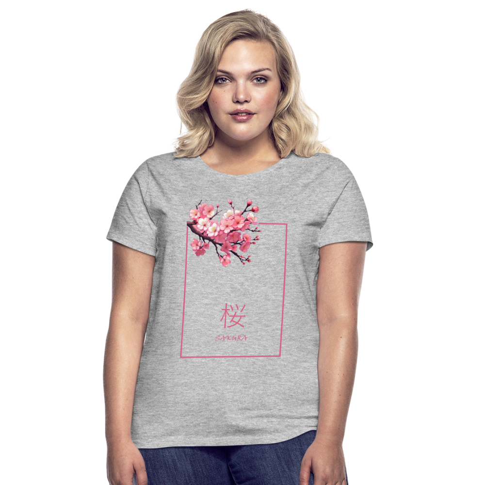 T-Shirt Ladies Japan "Sakura" - Grau meliert