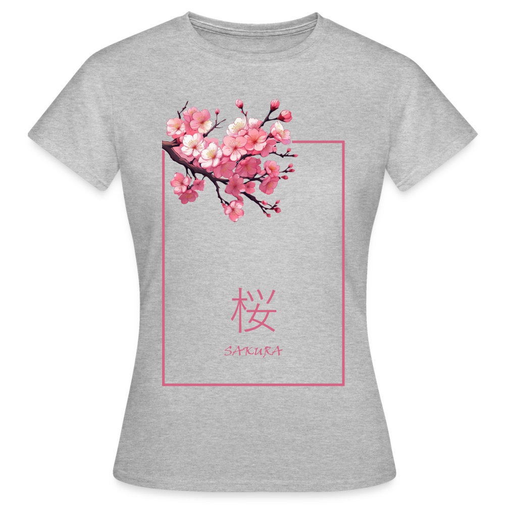 T-Shirt Ladies Japan "Sakura" - Grau meliert