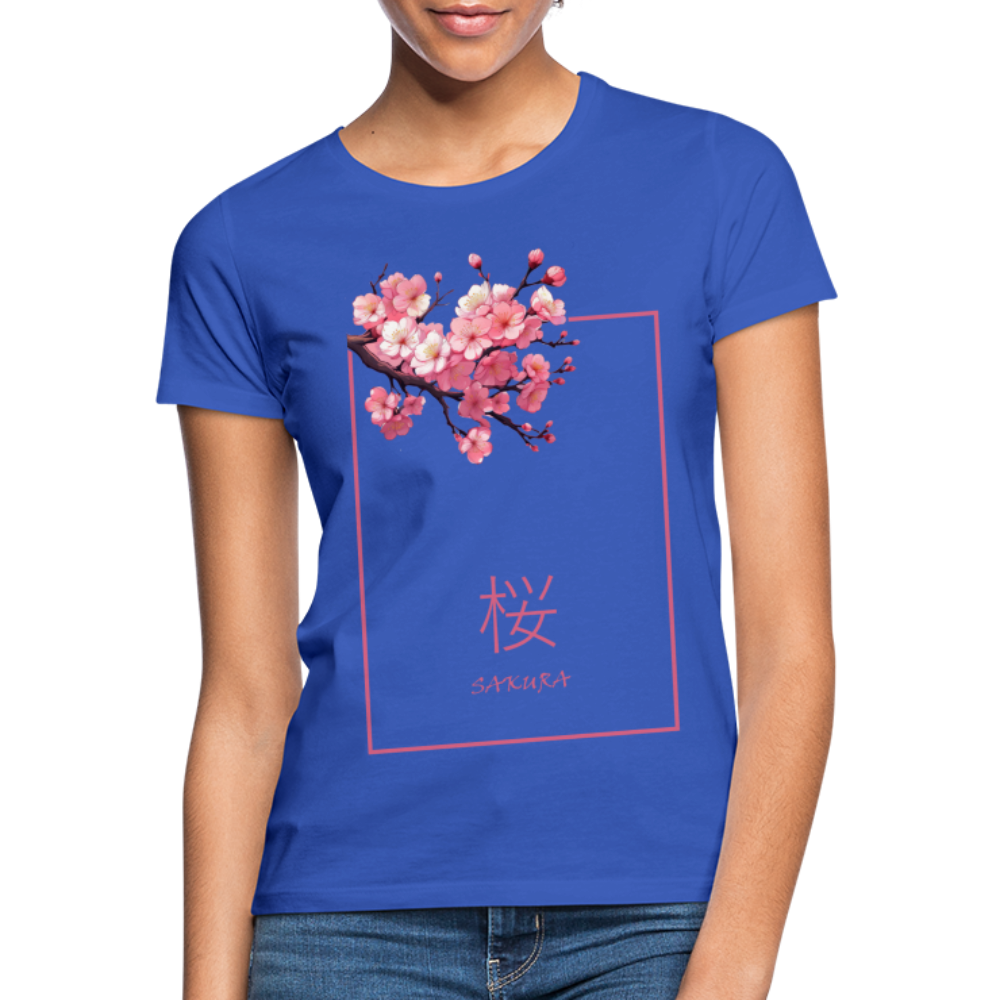 T-Shirt Ladies Japan "Sakura" - Royalblau