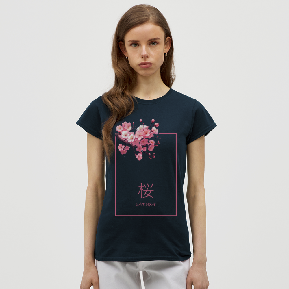 T-Shirt Ladies Japan "Sakura" - Navy