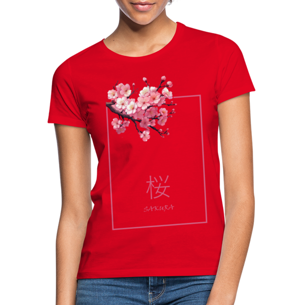 T-Shirt Ladies Japan "Sakura" - Rot
