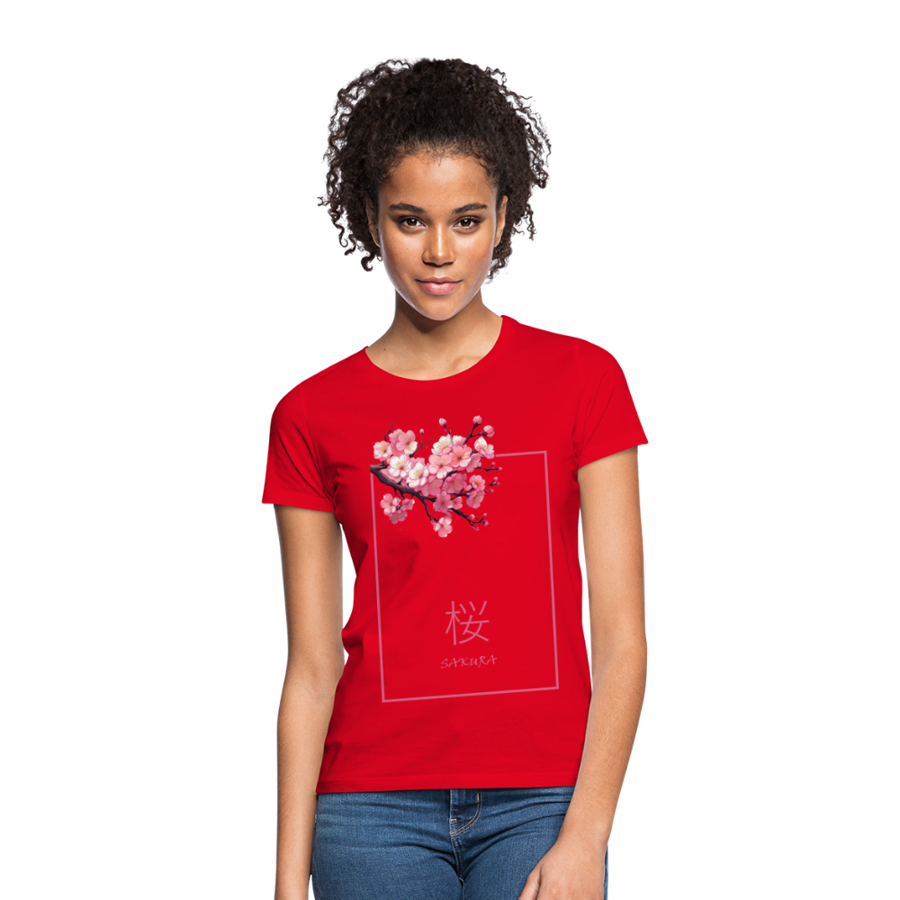 T-Shirt Ladies Japan "Sakura" - Rot