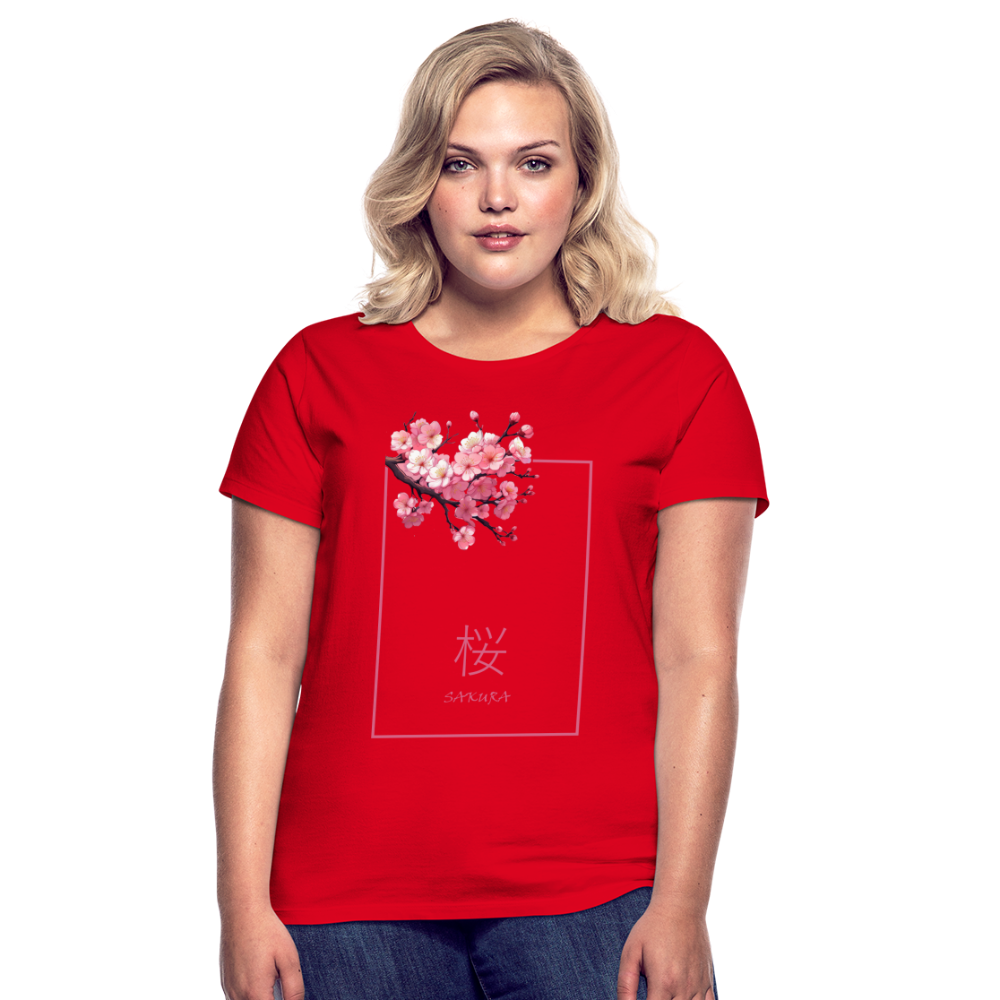 T-Shirt Ladies Japan "Sakura" - Rot